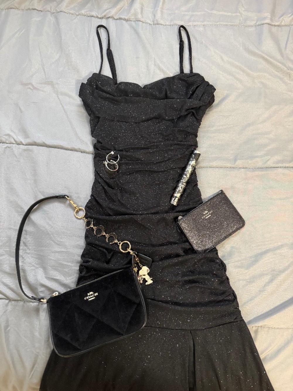 Long black Glittery Cocktail Dress🖤